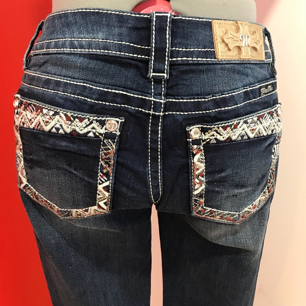 NWT Miss Me Signature Skinny Dark Blue Jeans - Picture 2 of 5